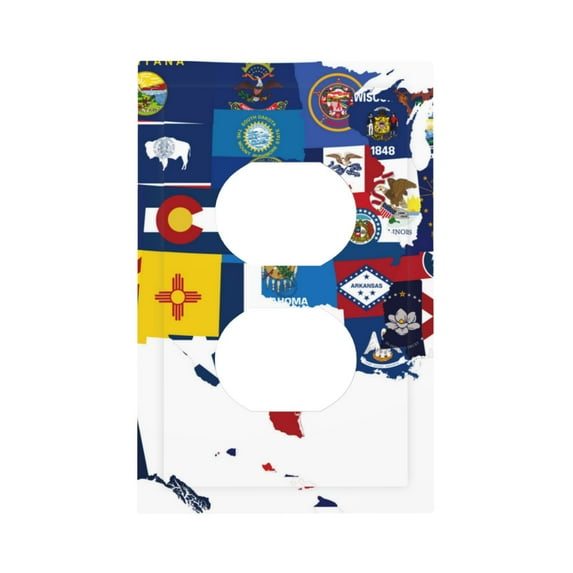 Easygdp The Map Of United States Decorator Light Switch or Receptacle Outlet Wall Plate Decorator Wall Plate Child Safe Outlet Cover-Style S