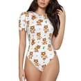 thumbnail image 1 of Easygdp Tigers Go In For Sports Women'S Waist-Cinching Short-Sleeved Onesie, Olastic Onesiet,Snaps At Bottom,Easy To Put On And Take Off - Xx-Large, 1 of 9