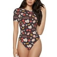 thumbnail image 1 of Easygdp To The Best Mom Women's One-Piece Swimsuit Slim Fit Crew Neck Bodysuit Athletic Swimwear with Concealed Buckle - Small, 1 of 9