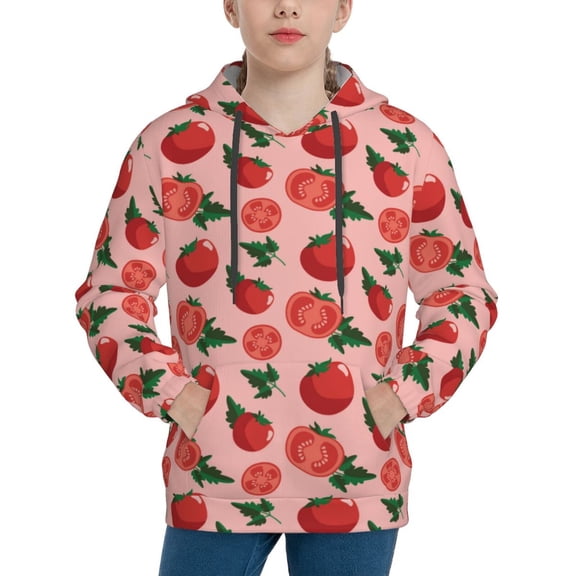 Easygdp Tomatoes Boys Hoodie Kids Sweatshirt Youth Pullover With Hood-X-Large