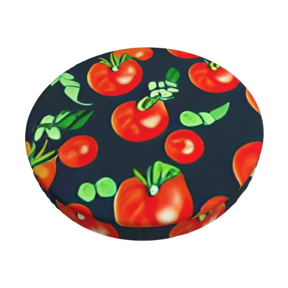 Easygdp Tomatoes Easy To Install Bar Chair Cover&Cound Chair Cover&Elastic Stool Cover, Washable&Bottom With Elastic Edge - 12 Inch
