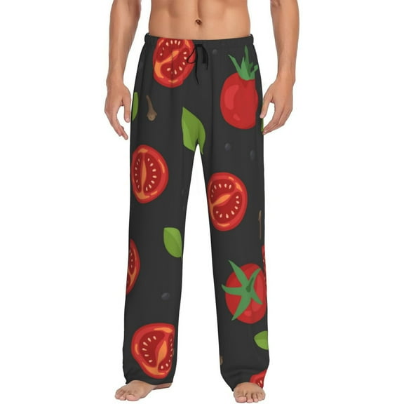 Easygdp Tomatoes1 Men's Pajama Pant, Sleep Elastic Waistband Lounge Pants - Small