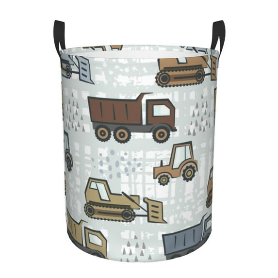 Easygdp Tractor and Dumper Large Dirty Clothes Hamper, Lightweight Storage Basket, Household Laundry Bag with Handle - Small
