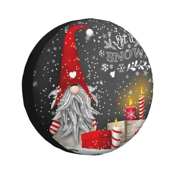 Easygdp Traditional Scandinavian Dwarf Automobile Tire Dust Cover, 14-17in Spare Tire Cover Universal Fit for Trailer, Car, Truck, SUV, Jeep - 17 inch
