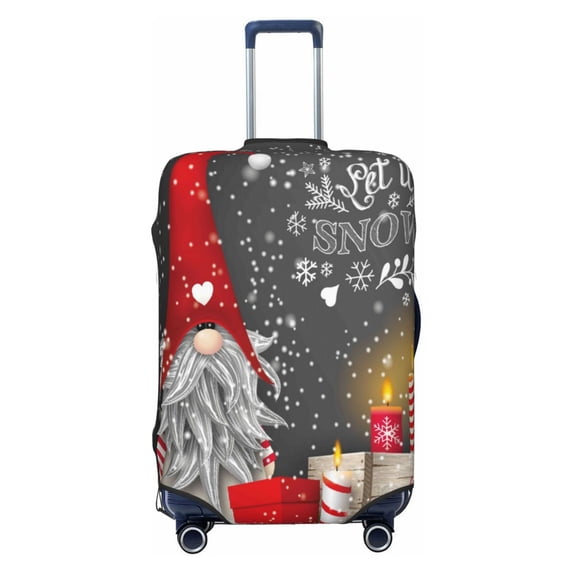 Easygdp Traditional Scandinavian Dwarf Double-Sided Printed Elastic Suitcase Protective Cover,Invisible Zipper, Business Trip Luggage Cases,Washable And Resistant To Falling -X-Large
