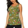 thumbnail image 1 of Easygdp Transportation Prints Women's Workout Tank Top, Running Top, Hiking Shirt, Quick-Dry for Running, Yoga, Hiking - Large, 1 of 9