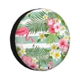 thumbnail image 1 of Easygdp Tropical Flamingo Automobile Tire Dust Cover, 14-17in Spare Tire Cover Universal Fit for Trailer, Car, Truck, SUV, Jeep - 16 inch, 1 of 9
