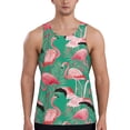 thumbnail image 1 of Easygdp Tropical Flamingo Men's Tank Top, Sleeveless Muscle T Shirts, Breathable, Quick-Dry, Loose for Gym, Running, Fitness - XX-Large, 1 of 9