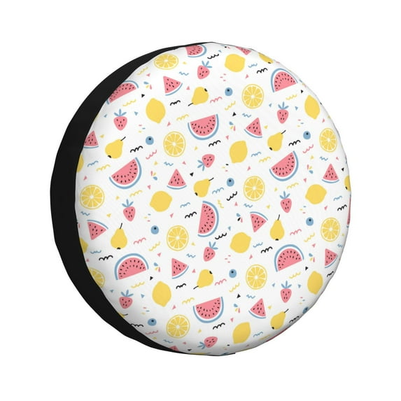 Easygdp Tropical Fruit Automobile Tire Dust Cover, 14-17in Spare Tire Cover Universal Fit for Trailer, Car, Truck, SUV, Jeep - 16 inch