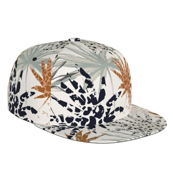Easygdp Tropical Leaves Baseball Cap with Adjustable Flat Suitable for Head Circumference 22.4-23.6 in