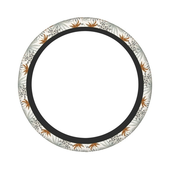 Easygdp Tropical Leaves Elastic Steering Wheel Cover, Auto Accessories, Fit Suvs, Vans,Cars, Trucks -15 inch