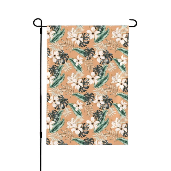 Easygdp Tropical Leaves Flower Garden Flag Yard Flag Welcome Flag, Double-Sided, Weather Resistant for Outdoor Decor - 28"x40"