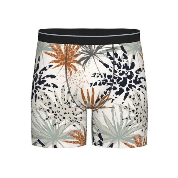 Easygdp Tropical Leaves Men's Boxer Briefs Men’s Underwear Boxer Briefs for Men