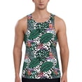 thumbnail image 1 of Easygdp Tropical Leaves Men's Tank Top, Sleeveless Muscle T Shirts, Breathable, Quick-Dry, Loose for Gym, Running, Fitness - Medium, 1 of 9