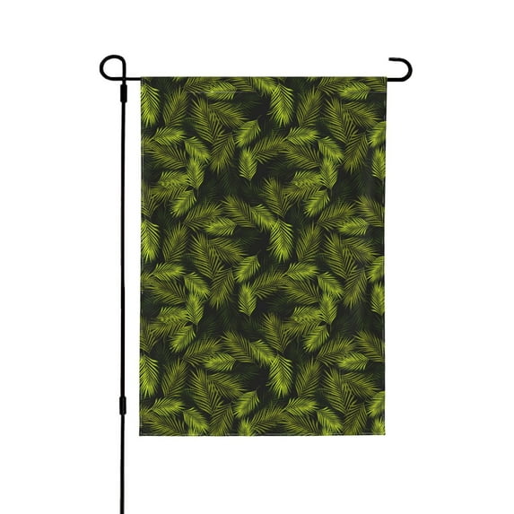 Easygdp Tropical Palm Leaves Fern Leaf Garden Flag Yard Flag Welcome Flag, Double-Sided, Weather Resistant for Outdoor Decor - 12.5"x18"