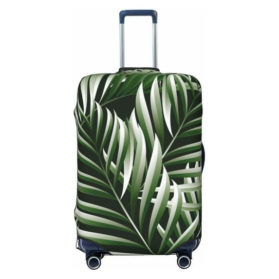 Easygdp Tropical Palm Leaves1 Print Elastic and Washable Suitcase Protective Cover with Hidden Zipper Fits 18-32 inch Luggage -Large