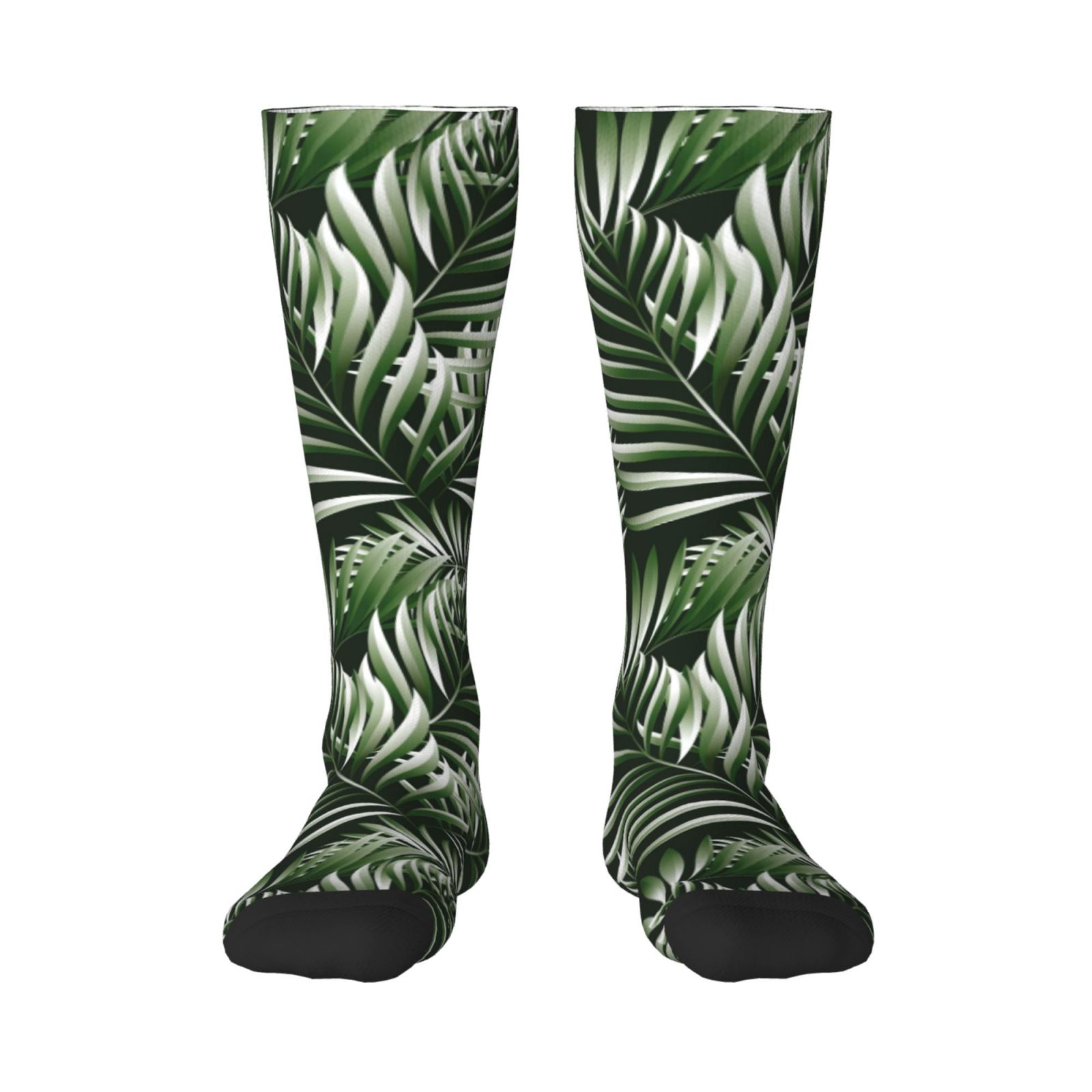 Easygdp Tropical Palm Leaves1 Soccer Socks Sport Knee High Socks Calf ...