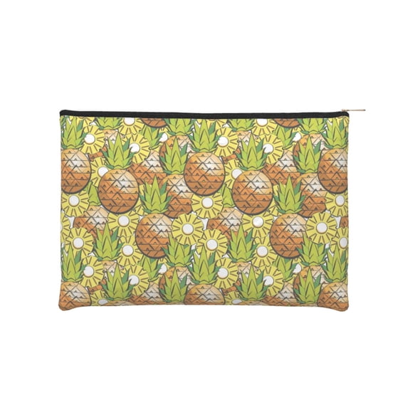 Easygdp Tropical Summer Fruit Makeup Bag Toiletry Bag Canvas Makeup Bags Zipper Cosmetic Pouch Travel Cosmetic Pouch for Women Gifts