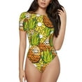 thumbnail image 1 of Easygdp Tropical Summer Fruit Women'S Waist-Cinching Short-Sleeved Onesie, Olastic Onesiet,Snaps At Bottom,Easy To Put On And Take Off - Small, 1 of 9