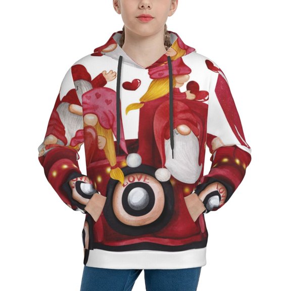 Easygdp Truck With Gnomes Boys Hoodie Kids Sweatshirt Youth Pullover With Hood-X-Large