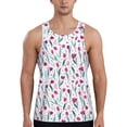 thumbnail image 1 of Easygdp Tulips Flowers Men's Tank Top, Sleeveless Muscle T Shirts, Breathable, Quick-Dry, Loose for Gym, Running, Fitness - XX-Large, 1 of 9