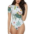 thumbnail image 1 of Easygdp Turtle and Sea Life Women's One-Piece Swimsuit Slim Fit Crew Neck Bodysuit Athletic Swimwear with Concealed Buckle - XX-Large, 1 of 9