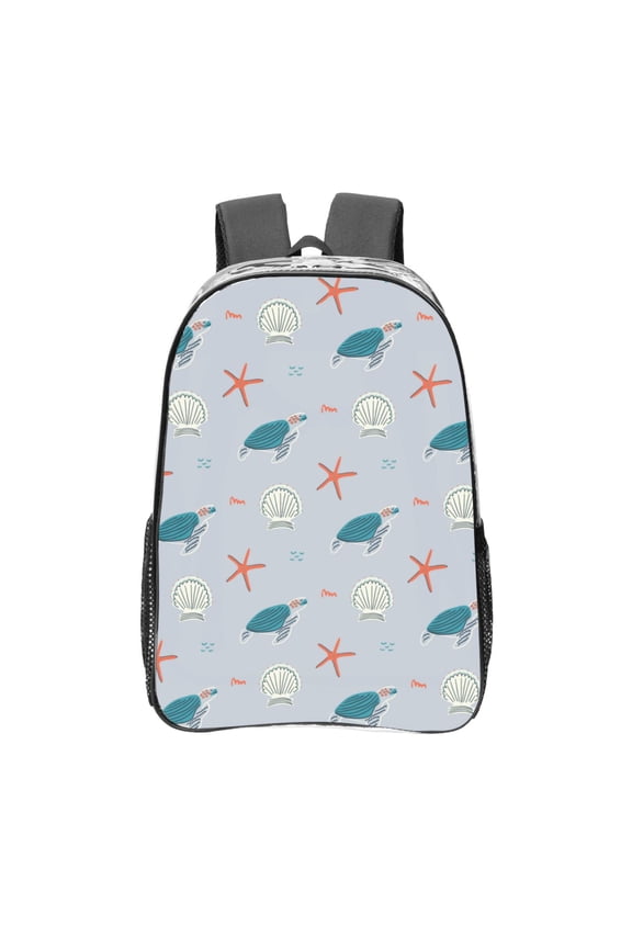 Turtles And Shells Clear Backpack, Transparent Bookbag for School for Women Men, Capacity Clear Bag for College, Travel