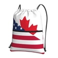 thumbnail image 1 of Easygdp USA Canada Flag Drawstring Backpack Gym Bag,Sport Gym Sackpack,Gym Sack with Side Pocket for Men Women, 1 of 6