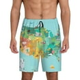 thumbnail image 1 of Easygdp USA Tourist Map Men's Short Pajama Pants, Sleep Shorts, Household Pants, Casual Pants with Pockets - 4X-Large, 1 of 9