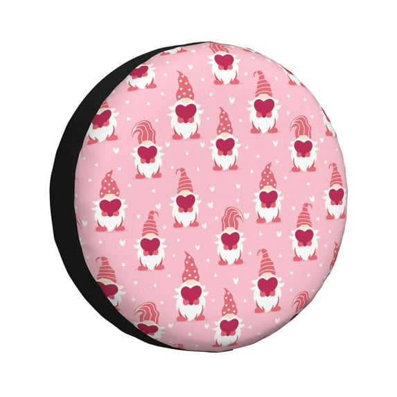 Easygdp Valentine's day gnomes Wheel Cover,Spare Tire Cover,4-17in Spare Tire Cover Universal Fit for Trailer, Car, Truck, SUV, Jeep-17 inch