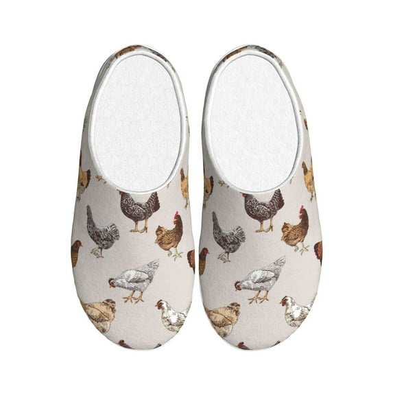 Easygdp Various Chicken Slippers for Women Mens Winter Warm Home Slippers Plush Slip on House Slippers for Indoor Outdoor Shoes-8