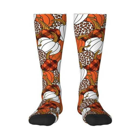 Easygdp Various Pumpkins Soccer Socks Sport Knee High Socks Calf Compression Athletic Socks for Men and Women