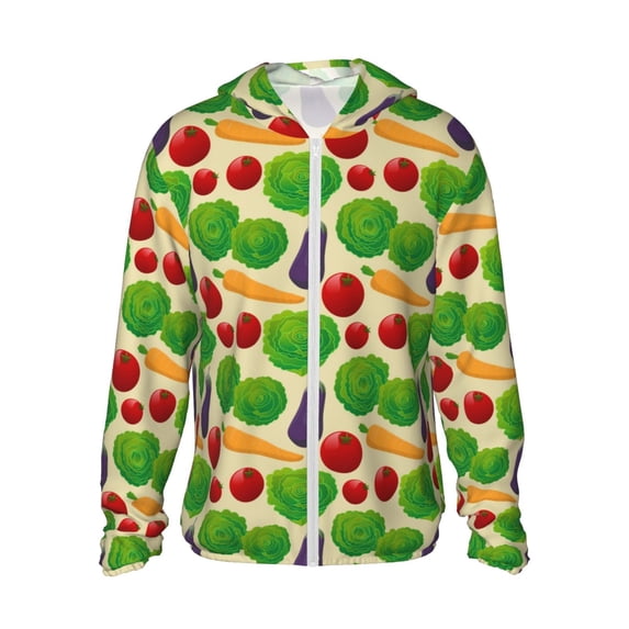 Easygdp Vegetable Lightweight Long Sleeve Sun Shirt Sports long-Sleeved Sun Protective Clothing, Quick Drying Breathable - Large