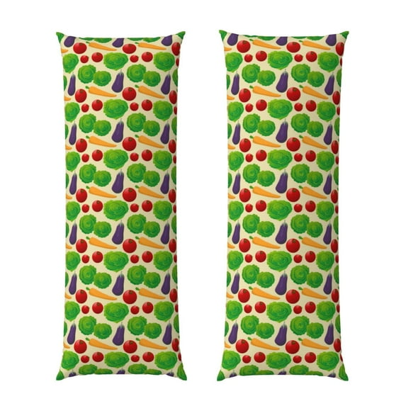 Easygdp Vegetable Long Body Pillowcase - Super Soft Microfiber Body Pillow Case - Envelope Closure, Cool, Anti-Fading- 20x54 in
