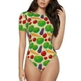 thumbnail image 1 of Easygdp Vegetable Women'S Waist-Cinching Short-Sleeved Onesie, Olastic Onesiet,Snaps At Bottom,Easy To Put On And Take Off - Small, 1 of 9