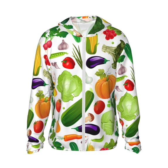 Easygdp Vegetables2 Lightweight Long Sleeve Sun Shirt Sports long-Sleeved Sun Protective Clothing, Quick Drying Breathable - Small