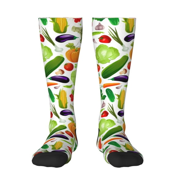 Easygdp Vegetables2 Soccer Socks Sport Knee High Socks Calf Compression Athletic Socks for Men and Women