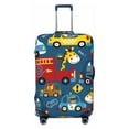 thumbnail image 1 of Easygdp Vehicles Cartoon with Funny Drivers Print Elastic and Washable Suitcase Protective Cover with Hidden Zipper Fits 18-32 inch Luggage -X-Large, 1 of 9