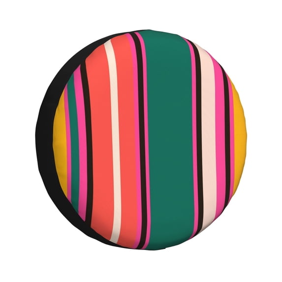 Easygdp Vertical Stripes Wheel Sun Guard, Spare Tire Cover,Universal Trailer Suv Truck Camper Travel,Easy To Install And Remove -15 Inch