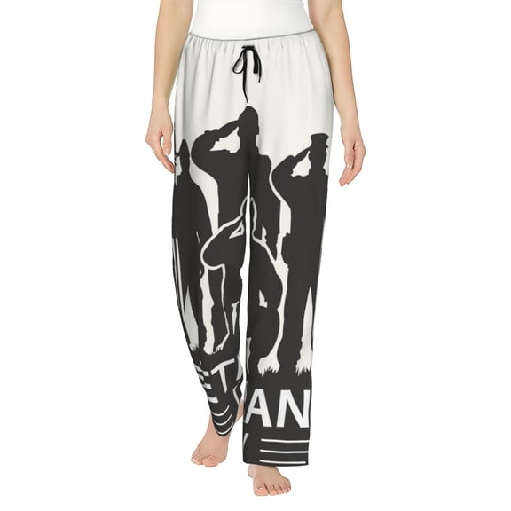 Easygdp Veterans Day Women's Drawstring Pajama Pants | Lounge Joggers Sweatpants | Comfy Sleepwear | Yoga Pants-XX-Large