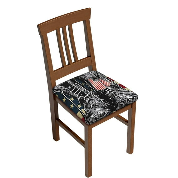 Easygdp Veterans Day1 Square Chair Cushion Cover Stretch Chair Seat Covers Removable Washable for Hotel, Bedroom, Office-Six Piece