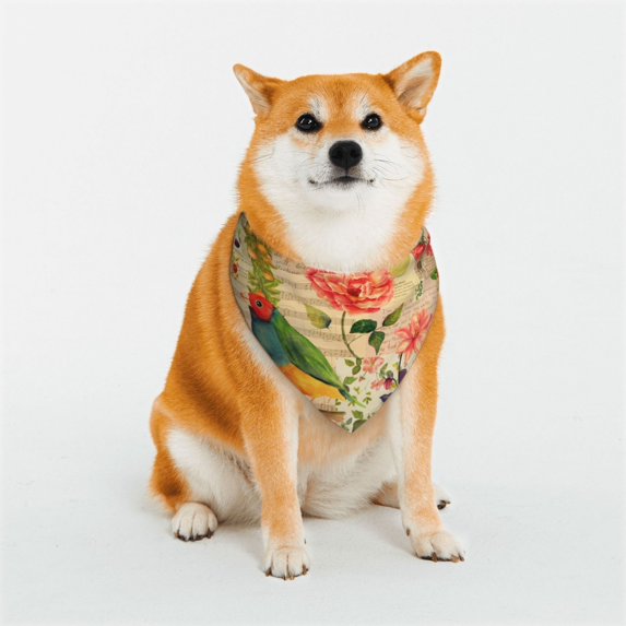Easygdp Vintage Bird Premium Dog Bandanas Triangle Scarf, Suitable for Small, Medium, and Large Dogs, Dog Pet Apparel.-Medium