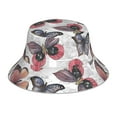 thumbnail image 1 of Easygdp Vintage Butterflies Double-Sided Reflective Fisherman Hat,Sun Visor,Casual Hat,Fluorescent Hat,Suitable For Outdoor And Night Walking,Unisex, 1 of 9