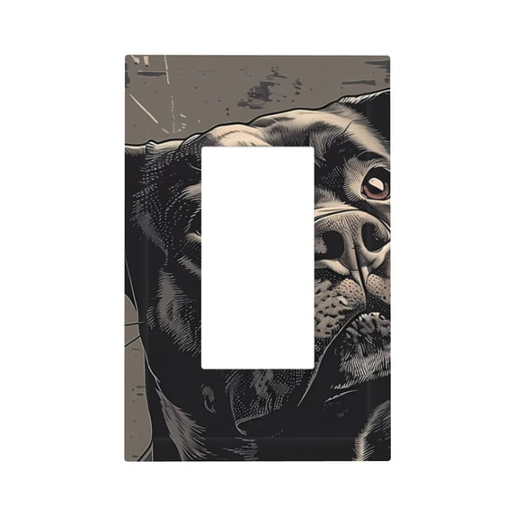 Easygdp Vintage Dog Illustration Decorator Light Switch or Receptacle Outlet Wall Plate Decorator Wall Plate Child Safe Outlet Cover-Style U