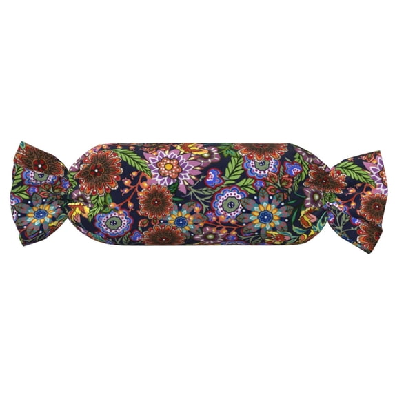 Easygdp Vintage Floral Candy Pillow Cylindrical Pillows Sofa Pillow Neck Hand Support Pillows Lumbar Pillows Including Insert