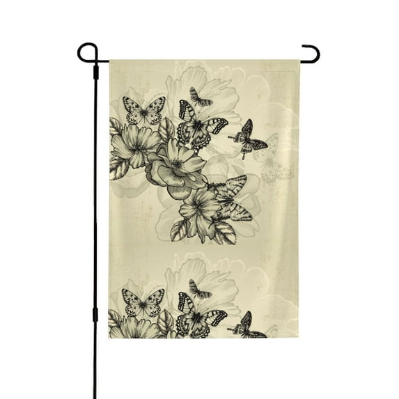 Easygdp Vintage Floral Garden Flag Yard Flag Welcome Flag, Double-Sided, Weather Resistant for Outdoor Decor - 28"x40"
