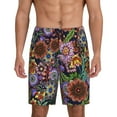 thumbnail image 1 of Easygdp Vintage Floral Men's Short Pajama Pants, Sleep Shorts, Household Pants, Casual Pants with Pockets - Medium, 1 of 9