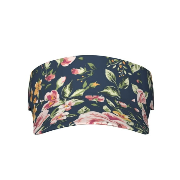 Easygdp Vintage Floral Stretchy Visor - Unisex Visor Hat for Men and Women, UPF 50 Sun Protection Visor, Ultra-Light