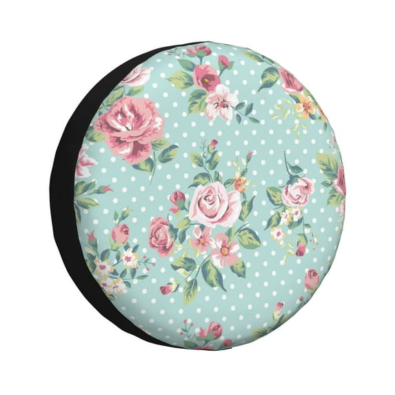 Easygdp Vintage Floral Wheel Sun Guard, Spare Tire Cover,Universal Trailer Suv Truck Camper Travel,Easy To Install And Remove -17 Inch