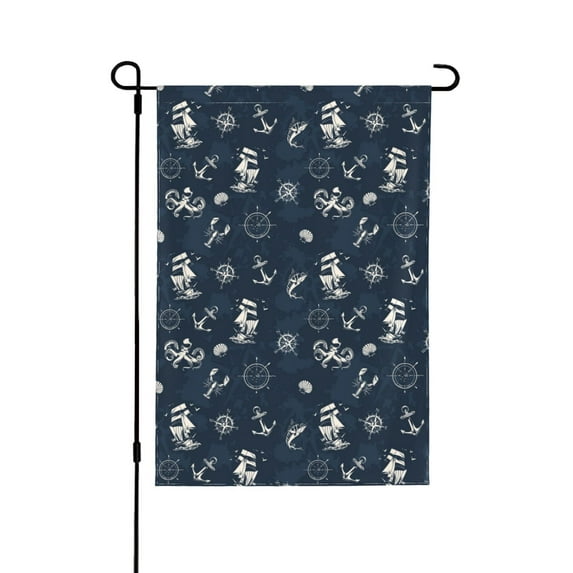 Easygdp Vintage Marine Garden Flag Yard Flag Welcome Flag, Double-Sided, Weather Resistant for Outdoor Decor - 28"x40"